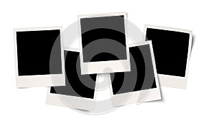 Blank polaroids on white background