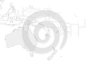 Blank Political Oceania Map vector illustration isolated in white background. photo