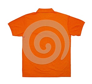 Blank Polo shirt color orange back view