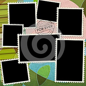 Blank postage stamp background textured