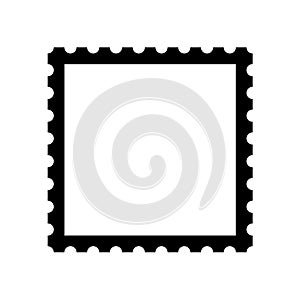 Blank postage stamp. Clean postage stamp template. Postage icon.