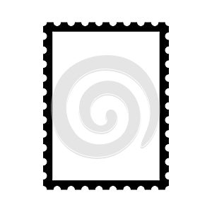 Blank postage stamp. Clean postage stamp template. Postage icon.