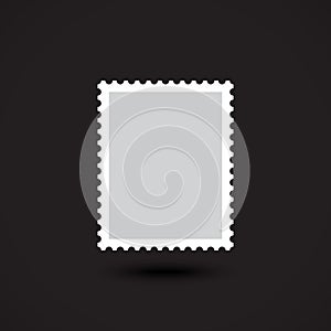 Blank postage stamp flat Icon on black background