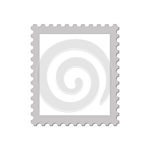 Blank postage stamp frame icon isolated on white background