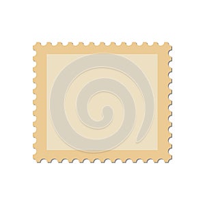 Blank postage stamp frame icon isolated on white background