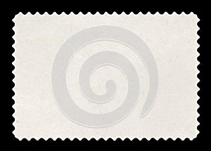 Blank postage stamp - Isolated on Black