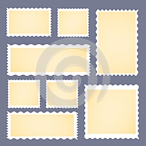 Blank postage stamps in different size vector illustration