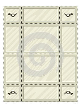 Blank Postage Stamps Set