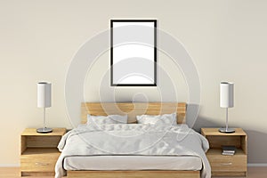 Blank poster in bedroom