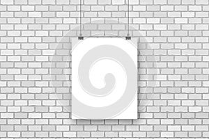 Blank poster billboard on wall