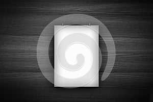 Blank poster billboard on wall