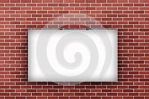 Blank poster billboard on wall