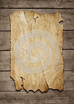 Blank poster at wooden background