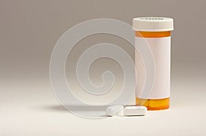 Blank Prescription Bottle & Pills