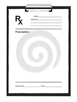 Blank prescription form