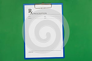 Blank prescription form
