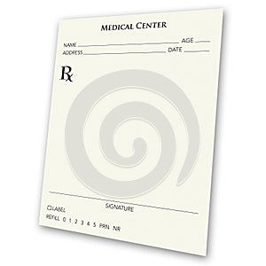 Blank prescription pad