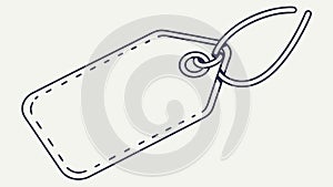 Blank Price Tag or Label Sketch with String Attached, vector design Generative AI