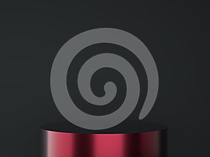 Blank product stand and Black background.3d Rendering