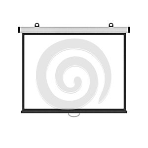 Blank projector screen isolated for presentation in business of photo