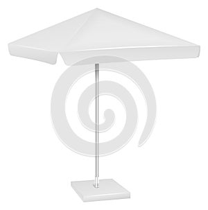 Blank promo umbrella mockup. White sunshade parasol