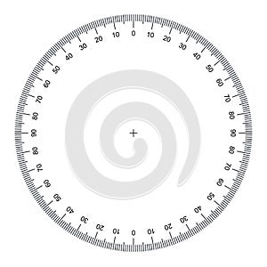 Blank protractor - Actual Size Graduation isolated on background vector