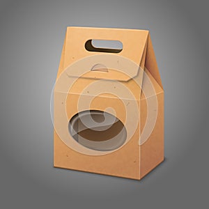Blank realistic craft paper packaging bag with