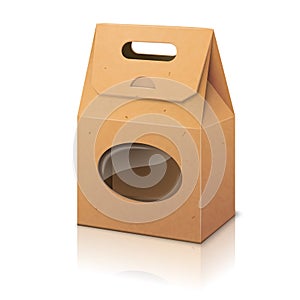 Blank realistic craft paper packaging bag with