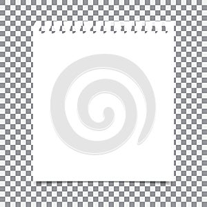Blank realistic spiral notepad notebook isolated on transparent background