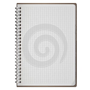 Blank realistic spiral notepad notebook isolated on white