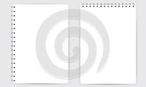 Blank realistic spiral notepad notebook isolated on white vector