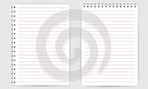 Blank realistic spiral notepad notebook with lines isolated vector