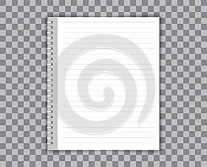 Blank realistic spiral notepad notebook on white vector.