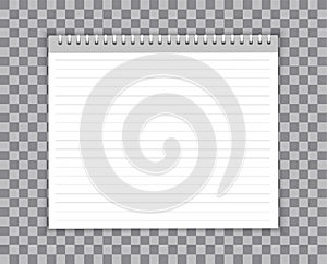 Blank realistic spiral notepad notebook on white vector.