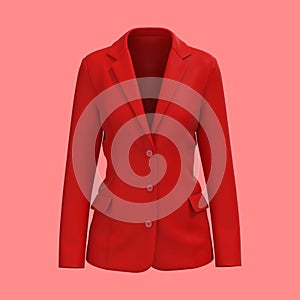 Blank Blazer mockup. Front view. 3d rendering, 3d illustration