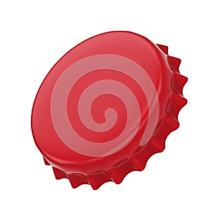 Blank red bottlecap isolated on white background