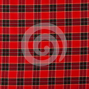 Blank red checkered fabric texture background