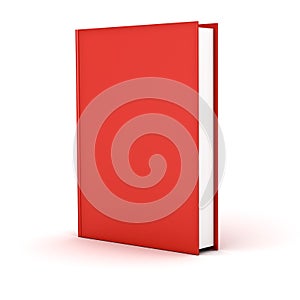 Blank red hardcover book isolated on white background