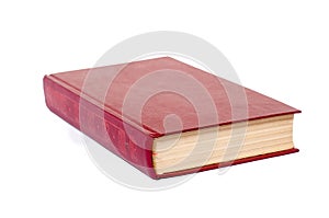 Blank red hardcover book isolated on white background with copy space