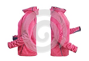 Blank red hoodie leftside and rightside