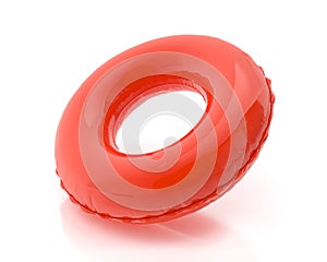 Blank red pool ring isolated on white background