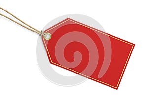 Blank red price tag