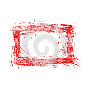 Blank red rectangular grunge rubber stamp vector illustration