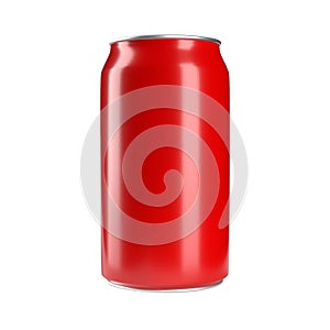 Blank Red Soda Can  2 Aluminum Isolated