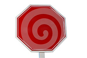 A blank red stop sign on white background add text or graphic