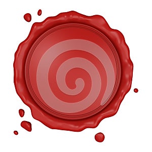 Blank red wax seal