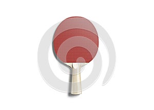 Blank red wood table tennis racket mock up, top view