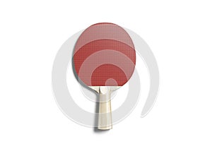 Blank red wood table tennis racket mock up, top view photo