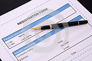 Blank registration form.