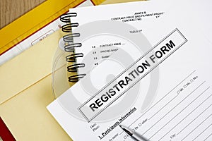 Blank registration form